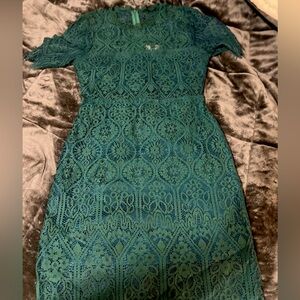Lulus Emerald Green Lace Midi Dress
